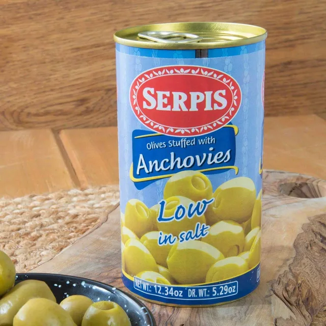 Serpis - Anchovy Stuffed Olives, Lower Sodium