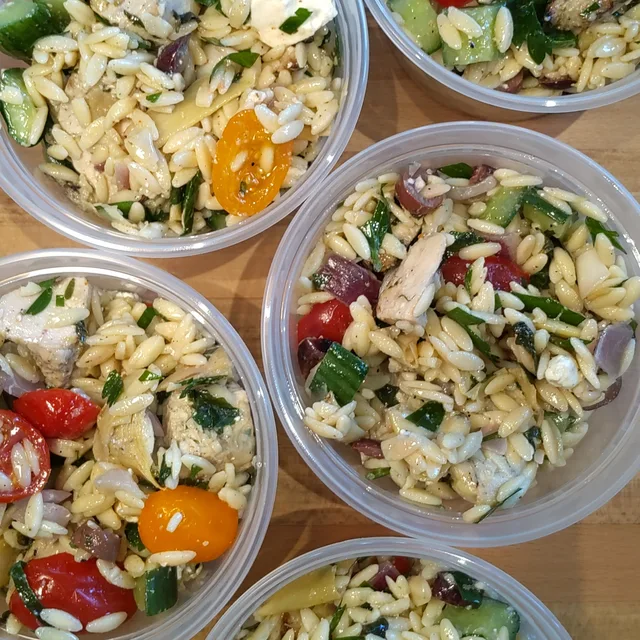 Souvlaki Chicken Orzo Salad