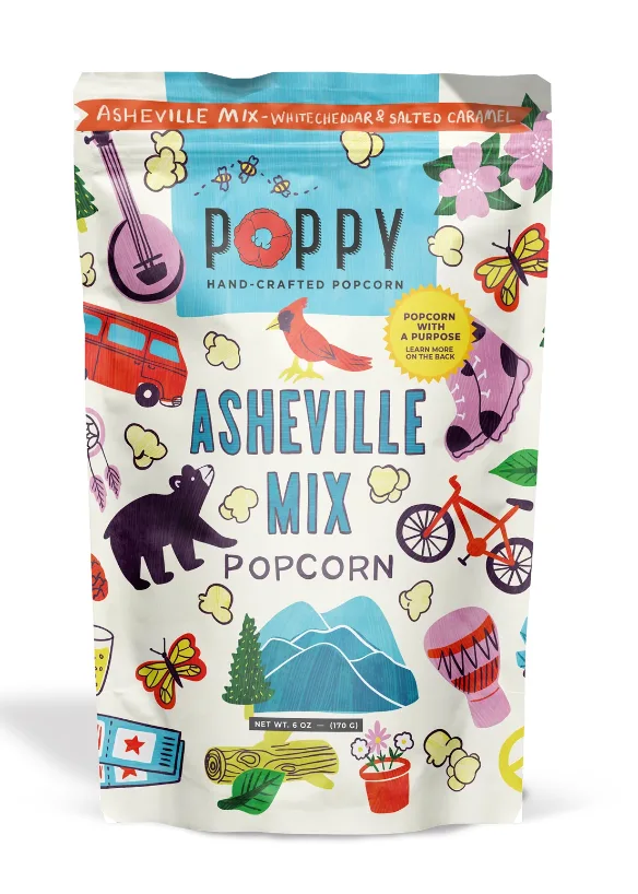 Poppy - Asheville Mix Popcorn, Salted Caramel & White Cheddar