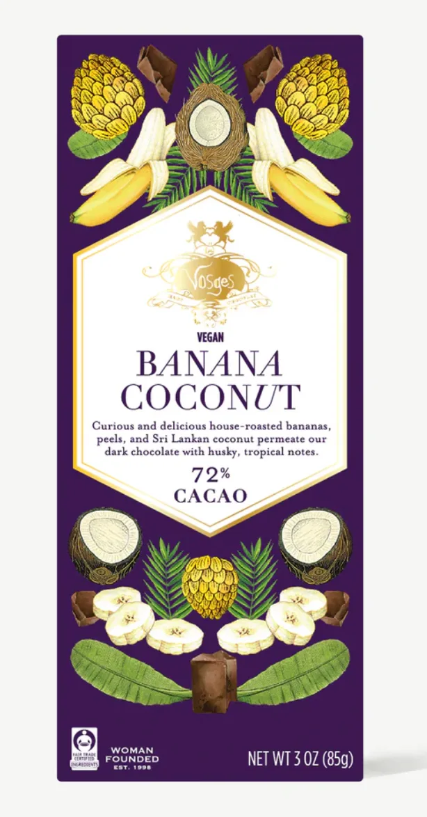 Vosges - Dark Chocolate Bar with Banana & Coconut