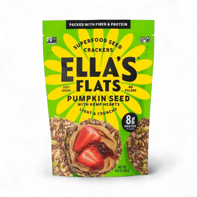 Ella's Flats  - Pumpkin Seed with Hemp Hearts Superfood Seed Crackers