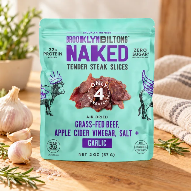 Grass Fed Garlic Flavor Biltong Tender Jerky