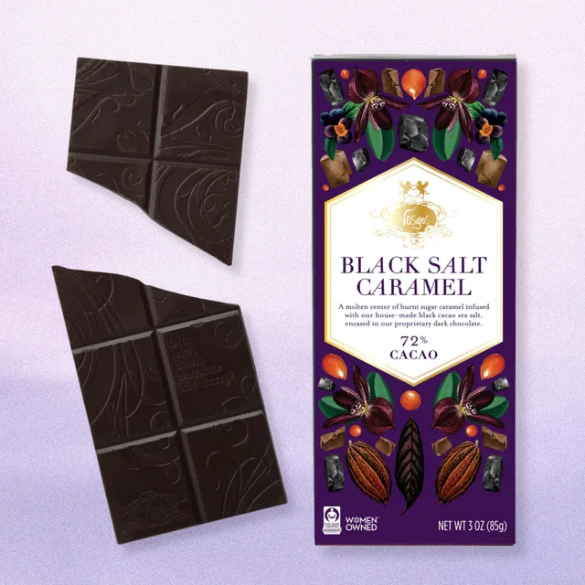 Vosges Dark Chocolate Hawaiian Black Salt & Caramel Bar: 72% Cacao